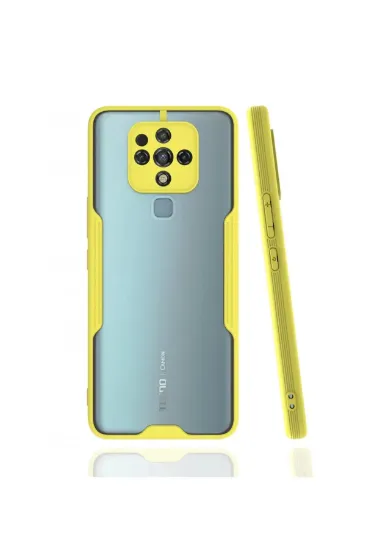 Newface Tecno Camon 16 Kılıf Platin Silikon - Sarı resmi