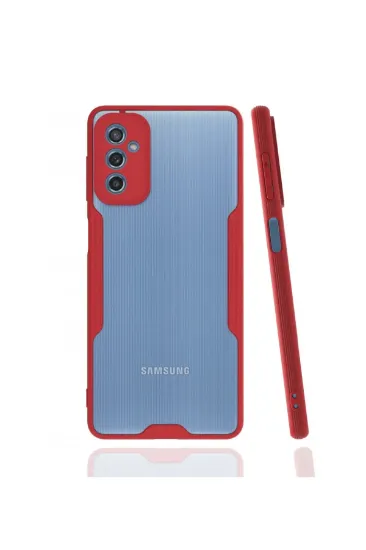Newface Samsung Galaxy M52 5G Kılıf Platin Silikon - Kırmızı resmi