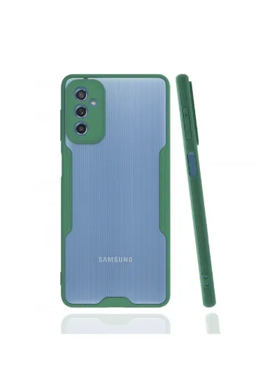Newface Samsung Galaxy M52 5G Kılıf Platin Silikon - Yeşil resmi