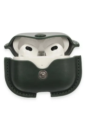 Newface Airpods 3 (3.nesil) Çanta Deri Kılıf - Haki Yeşil resmi