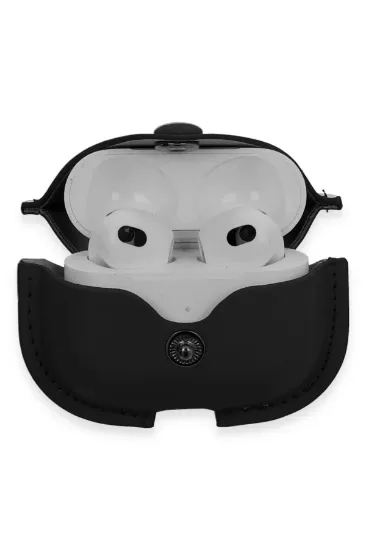 Newface Airpods 3 (3.nesil) Çanta Deri Kılıf - Siyah resmi