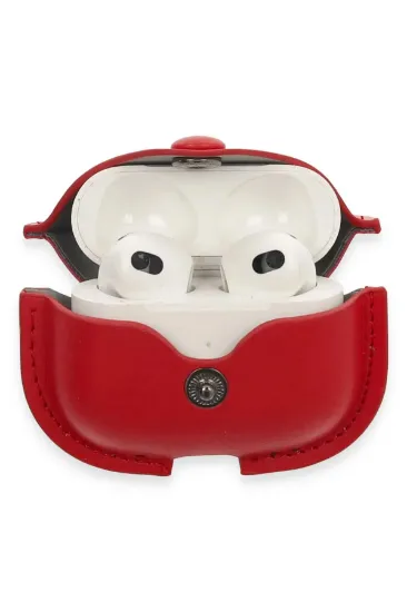 Newface Airpods 3 (3.nesil) Çanta Deri Kılıf - Kırmızı resmi