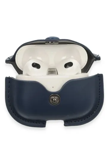 Newface Airpods 3 (3.nesil) Çanta Deri Kılıf - Lacivert resmi