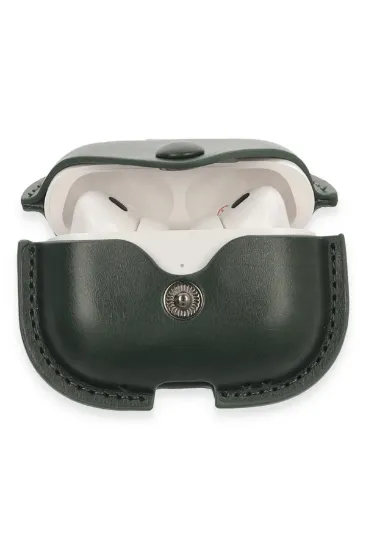 Newface Airpods Pro 2 (2.nesil) Çanta Deri Kılıf - Haki Yeşil resmi