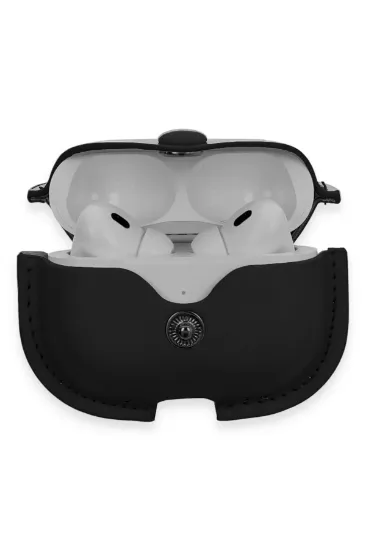 Newface Airpods Pro 2 (2.nesil) Çanta Deri Kılıf - Siyah resmi