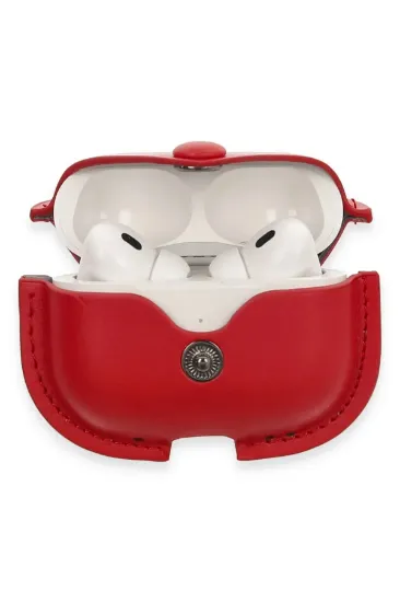 Newface Airpods Pro 2 (2.nesil) Çanta Deri Kılıf - Kırmızı resmi