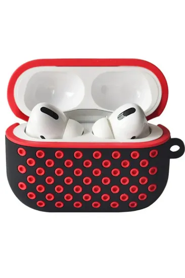 Newface Airpods Pro 2 (2.nesil) Spor Delikli Kılıf - Siyah-Kırmızı resmi