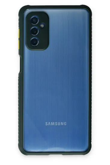 Newface Samsung Galaxy M52 5G Kılıf Miami Şeffaf Silikon - Koyu Yeşil resmi