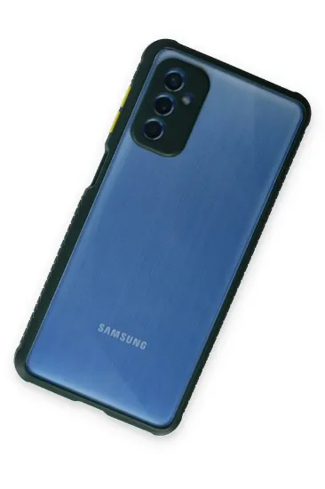 Newface Samsung Galaxy M52 5G Kılıf Miami Şeffaf Silikon - Koyu Yeşil resmi