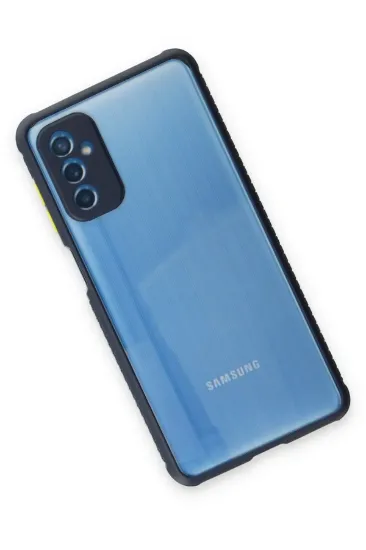 Newface Samsung Galaxy M52 5G Kılıf Miami Şeffaf Silikon - Lacivert resmi