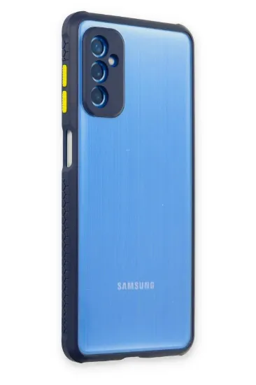 Newface Samsung Galaxy M52 5G Kılıf Miami Şeffaf Silikon - Lacivert resmi