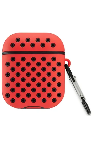 Newface Airpods 2 (2.nesil) Spor Delikli Kılıf - Kırmızı-Siyah resmi