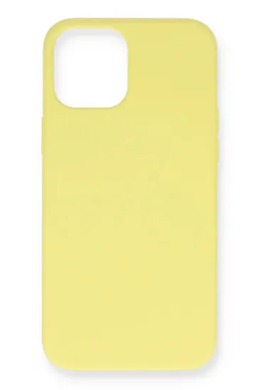 Newface iPhone 12 Mini Kılıf Nano içi Kadife Silikon - Sarı resmi