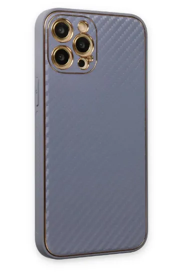 Newface iPhone 12 Pro Max Kılıf Coco Karbon Silikon - Gri resmi