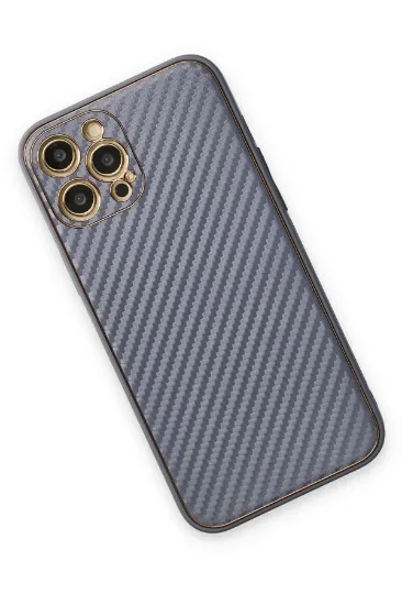 Newface iPhone 12 Pro Max Kılıf Coco Karbon Silikon - Gri resmi
