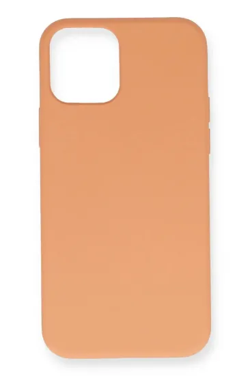 Newface iPhone 12 Pro Max Kılıf Nano içi Kadife Silikon - Turuncu resmi