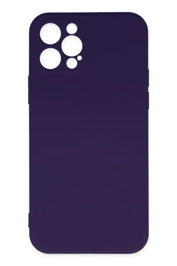 Newface iPhone 12 Pro Max Kılıf Nano içi Kadife Silikon - Mor resmi