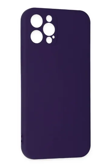 Newface iPhone 12 Pro Max Kılıf Nano içi Kadife Silikon - Mor resmi