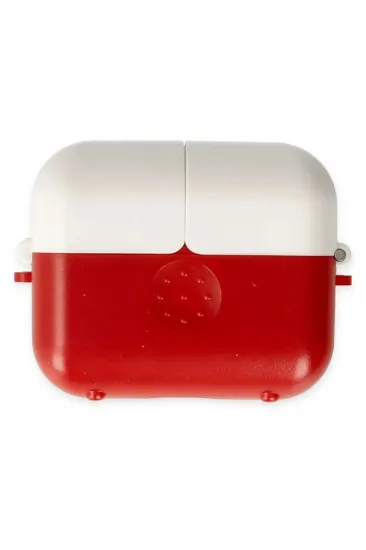 Newface Airpods 3 (3.nesil) Basmalı Kılıf - Kırmızı-Beyaz resmi