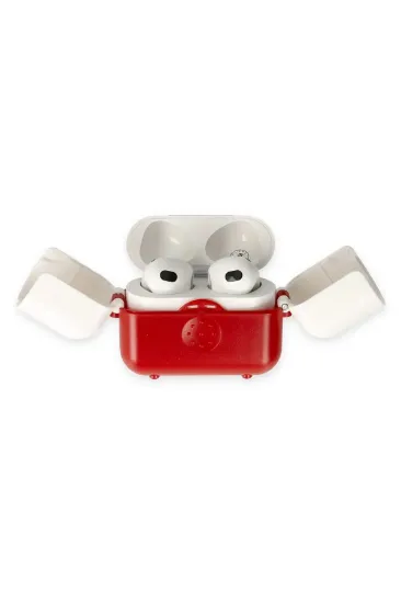 Newface Airpods 3 (3.nesil) Basmalı Kılıf - Kırmızı-Beyaz resmi
