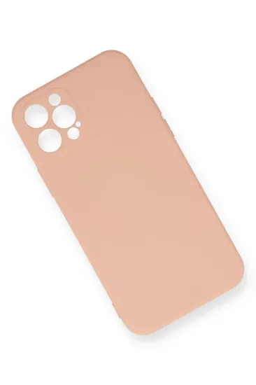 Newface iPhone 12 Pro Max Kılıf Nano içi Kadife Silikon - Pudra resmi