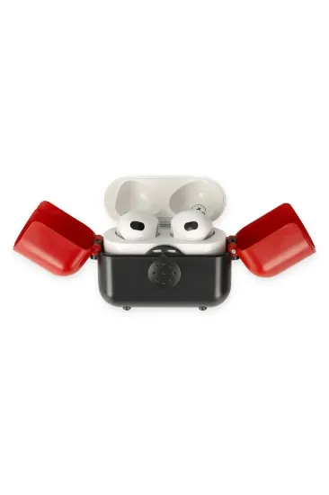 Newface Airpods 3 (3.nesil) Basmalı Kılıf - Siyah-Kırmızı resmi