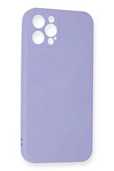 Newface iPhone 12 Pro Max Kılıf Nano içi Kadife Silikon - Lila resmi