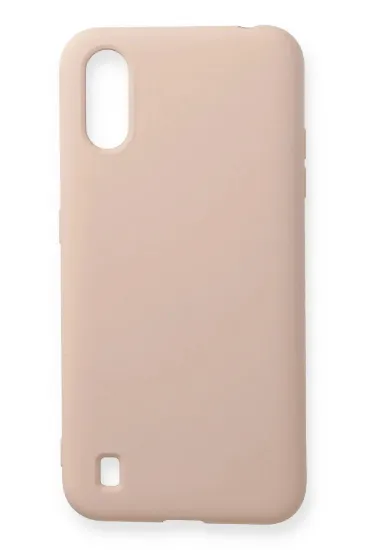 Newface Samsung Galaxy A01 Kılıf Nano içi Kadife Silikon - Pudra resmi