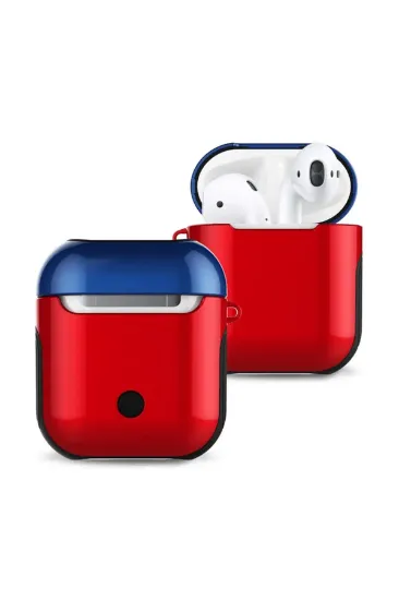 Newface Airpods 2 (2.nesil) 3in1 Kılıf - Kırmızı-Lacivert resmi