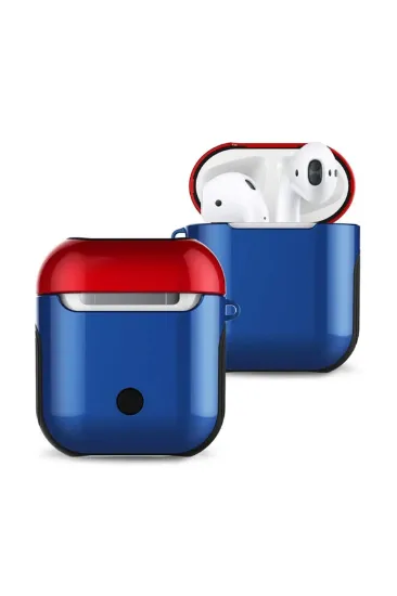 Newface Airpods 2 (2.nesil) 3in1 Kılıf - Lacivert-Kırmızı resmi