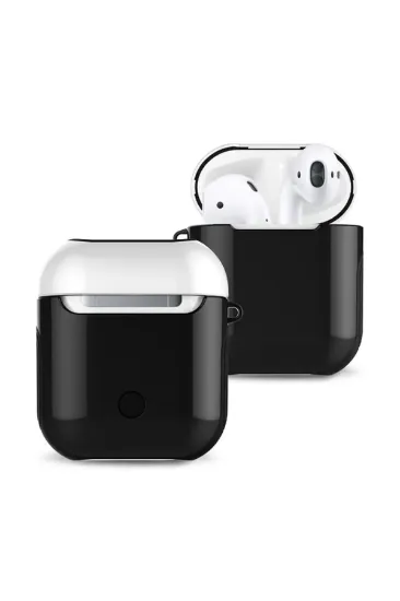 Newface Airpods 2 (2.nesil) 3in1 Kılıf - Siyah-Beyaz resmi