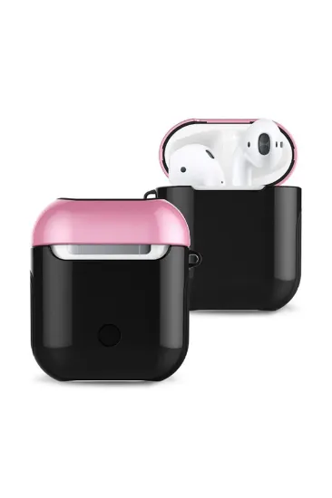 Newface Airpods 2 (2.nesil) 3in1 Kılıf - Siyah-Pembe resmi