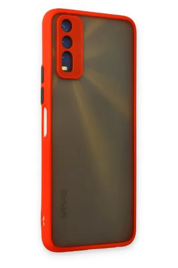Newface Vivo Y11S Kılıf Montreal Silikon Kapak - Kırmızı resmi