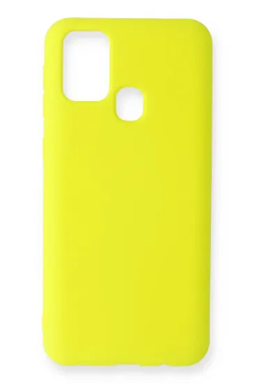 Newface Samsung Galaxy M31 Kılıf Nano içi Kadife Silikon - Sarı resmi