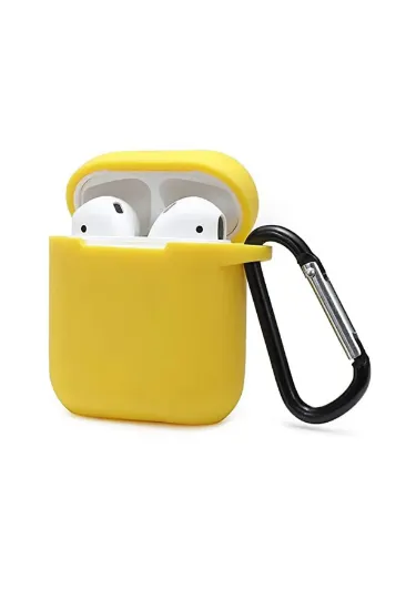 Newface Airpods 2 (2.nesil) Sert Silikon Kılıf - Sarı resmi