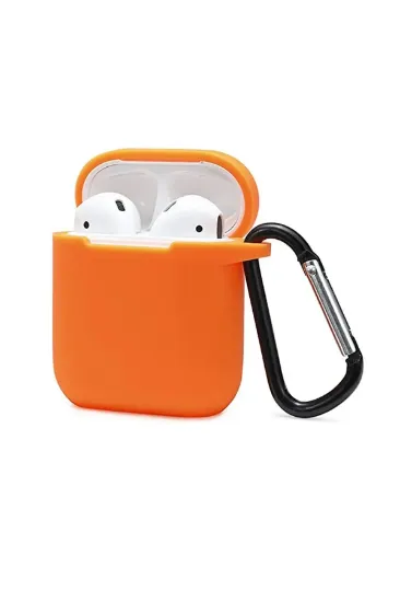 Newface Airpods 2 (2.nesil) Sert Silikon Kılıf - Turuncu resmi