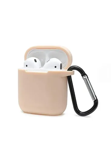 Newface Airpods 2 (2.nesil) Sert Silikon Kılıf - Bej resmi