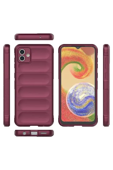 Newface Samsung Galaxy A04E Kılıf Optimum Silikon - Bordo resmi