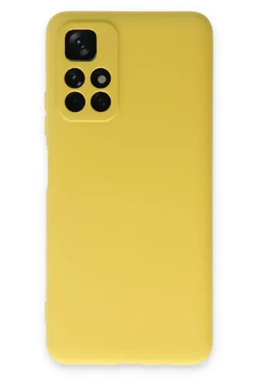 Newface Xiaomi Redmi Note 11T Kılıf Nano içi Kadife Silikon - Sarı resmi