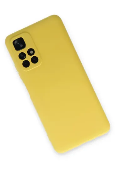 Newface Xiaomi Redmi Note 11T Kılıf Nano içi Kadife Silikon - Sarı resmi