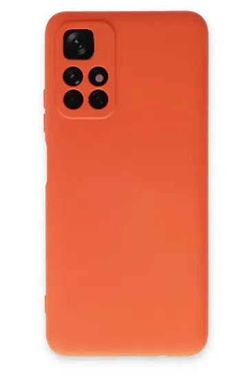 Newface Xiaomi Redmi Note 11T Kılıf Nano içi Kadife Silikon - Turuncu resmi