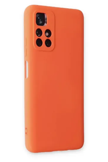 Newface Xiaomi Redmi Note 11T Kılıf Nano içi Kadife Silikon - Turuncu resmi