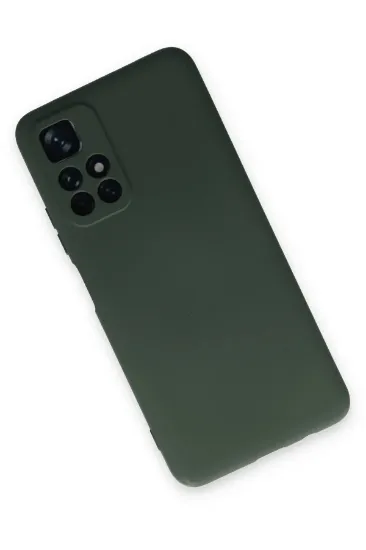Newface Xiaomi Redmi Note 11T Kılıf Nano içi Kadife Silikon - Koyu Yeşil resmi
