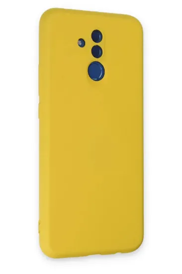 Newface Huawei Mate 20 Lite Kılıf Nano içi Kadife Silikon - Sarı resmi