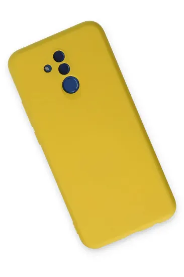 Newface Huawei Mate 20 Lite Kılıf Nano içi Kadife Silikon - Sarı resmi