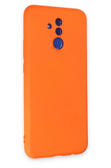 Newface Huawei Mate 20 Lite Kılıf Nano içi Kadife Silikon - Turuncu resmi