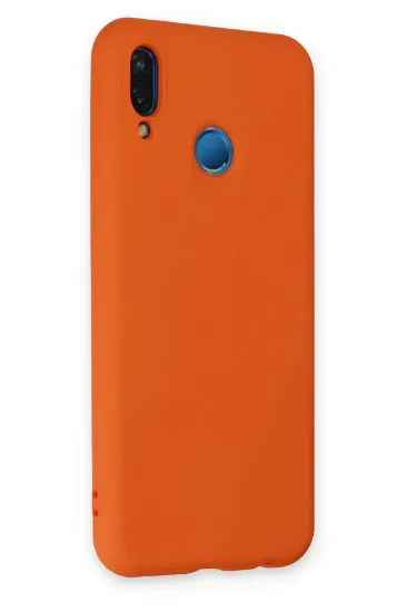 Newface Huawei P20 Lite Kılıf Nano içi Kadife Silikon - Turuncu resmi