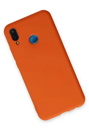 Newface Huawei P20 Lite Kılıf Nano içi Kadife Silikon - Turuncu resmi