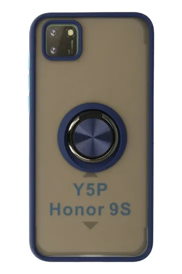 Newface Huawei Y5P Kılıf Montreal Yüzüklü Silikon Kapak - Lacivert resmi