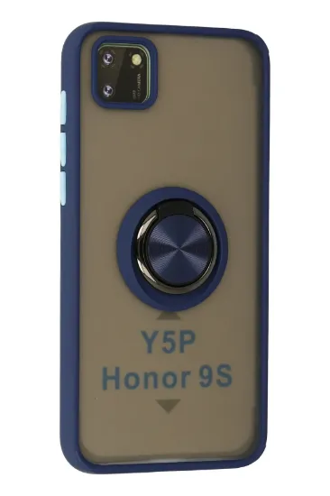 Newface Huawei Y5P Kılıf Montreal Yüzüklü Silikon Kapak - Lacivert resmi